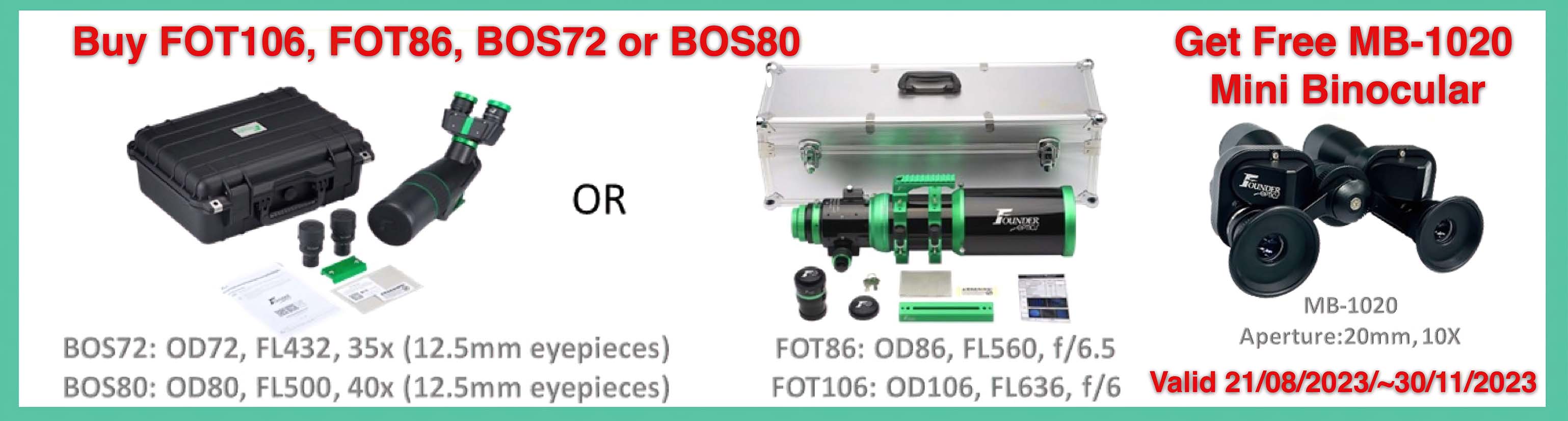 Founder Optics Summer Telescopes Sale