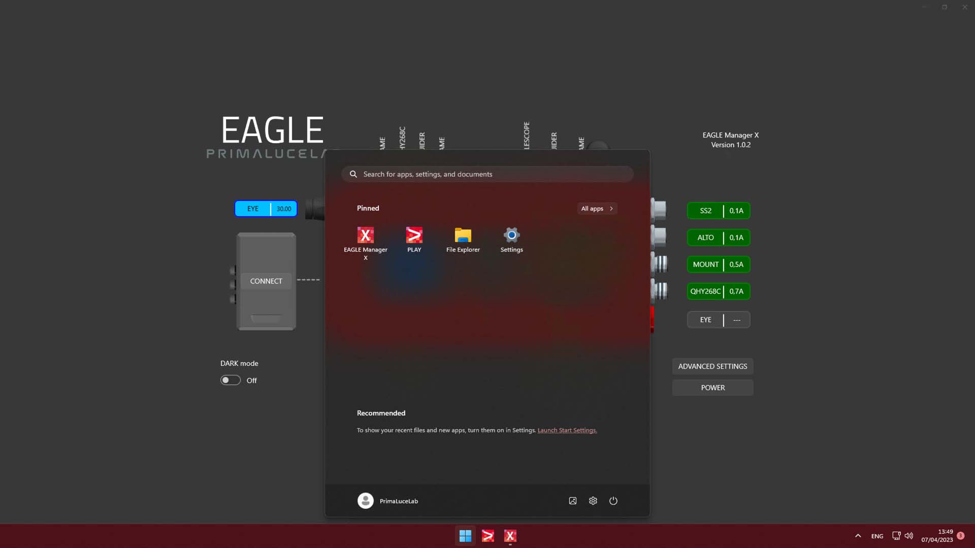 Primaluce Lab EAGLE5 PRO Software