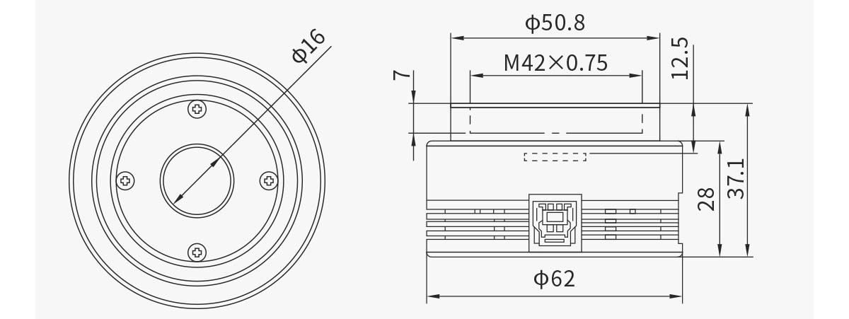 ZWO ASI715MC Mechanical Diagram