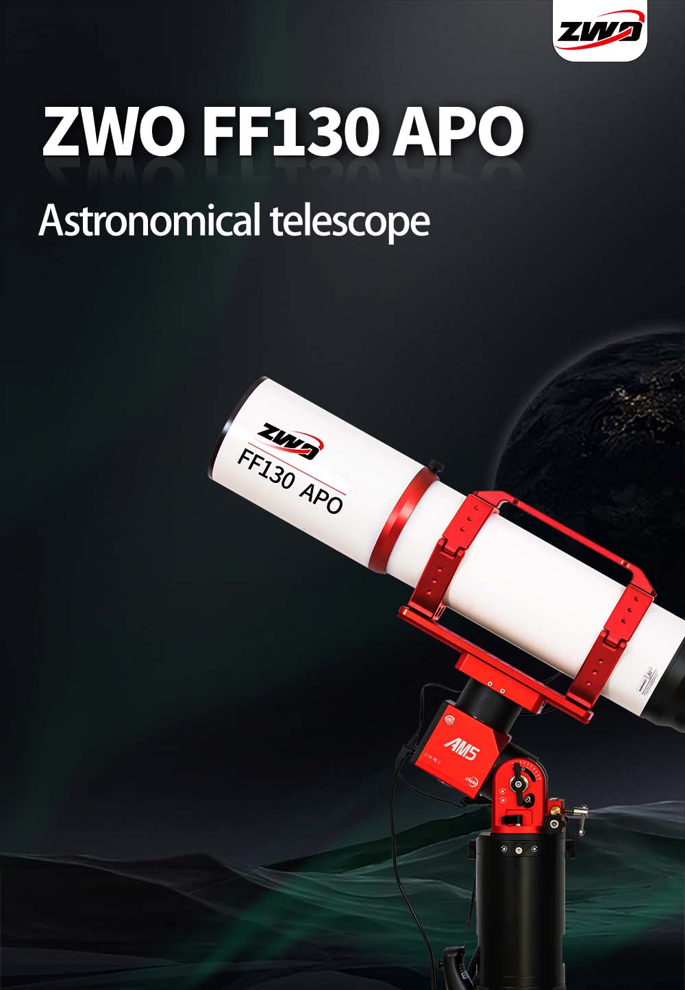 ZWO FF130 f/7.7 Apochromatic Quadruplet Refractor Telescope