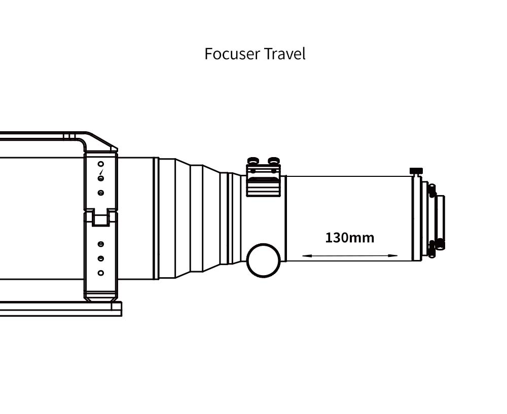 ZWO FF130 f/7.7 Apochromatic Quadruplet Refractor Telescope Focuser