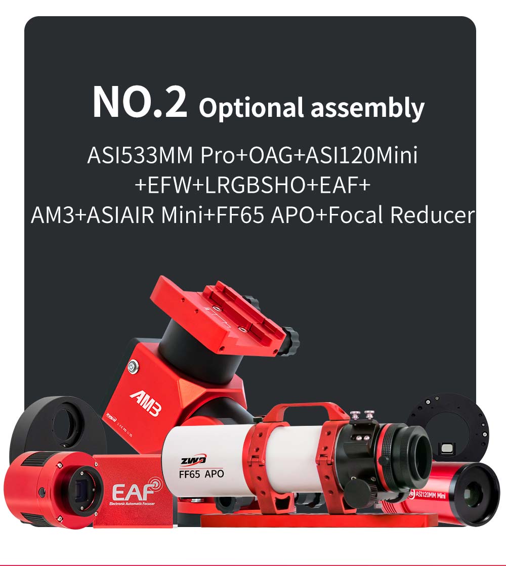ZWO FF65 f/6.4 Apochromatic Quintuplet Refractor Telescope