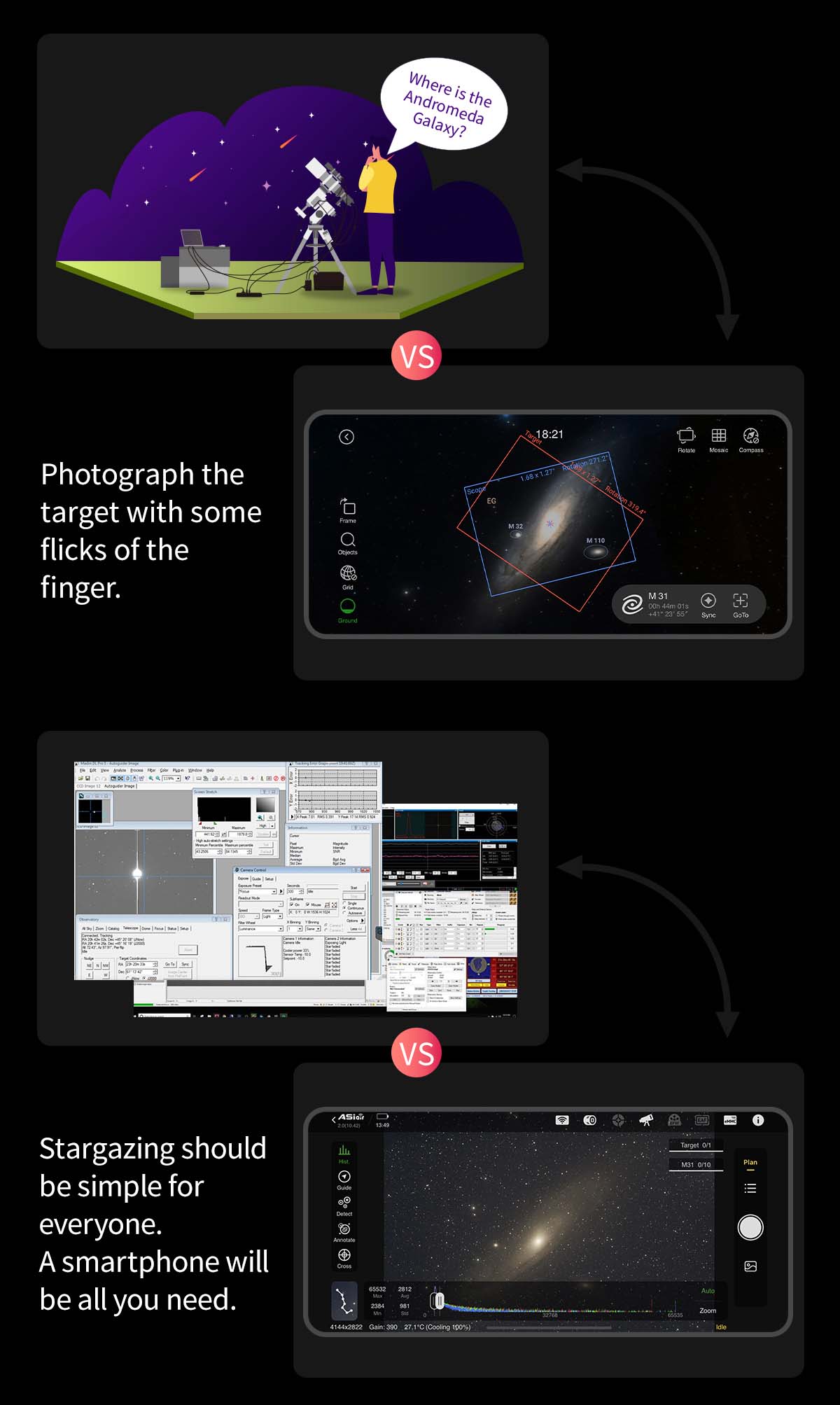 ZWO ASiair Mini Smart WiFi Controller for Astrophotography Andromeda