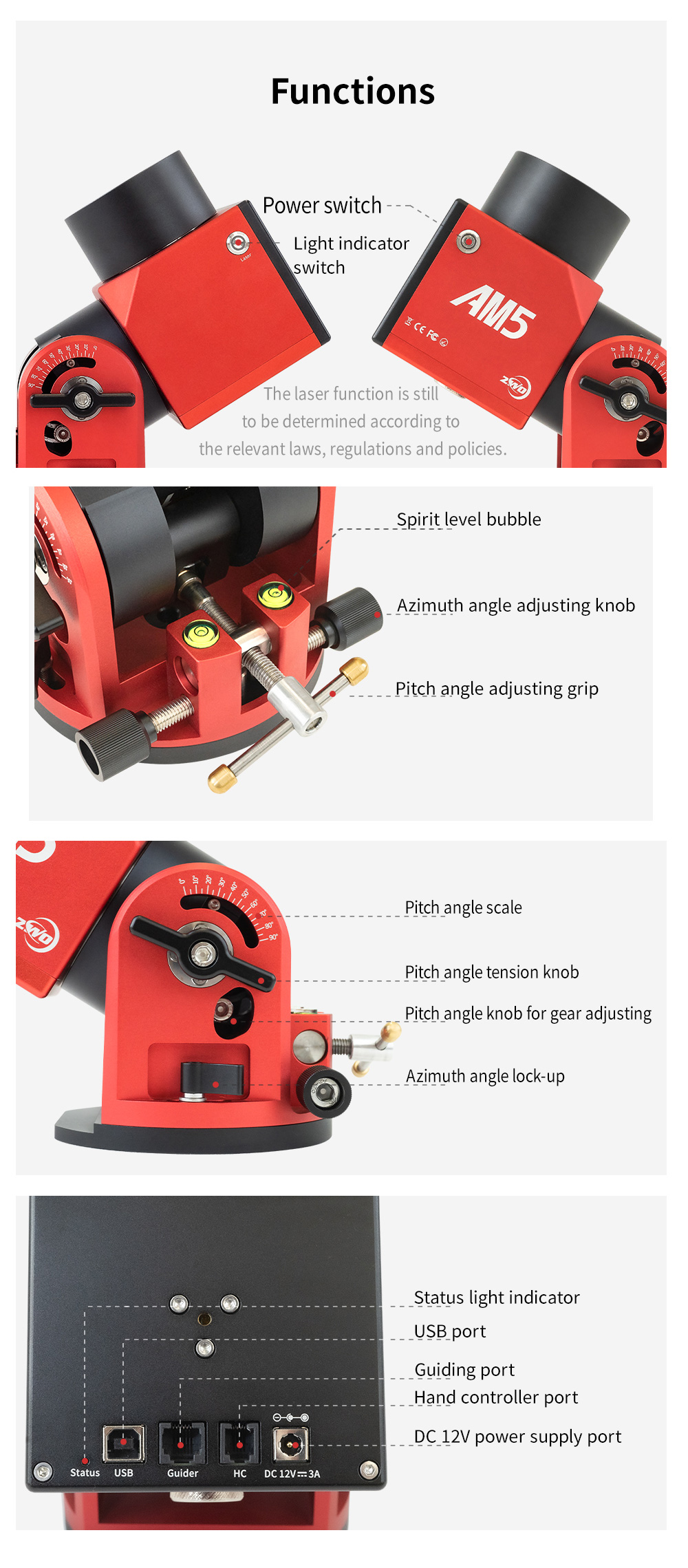 ZWO AM5 Harmonic Equatorial Mount Functions