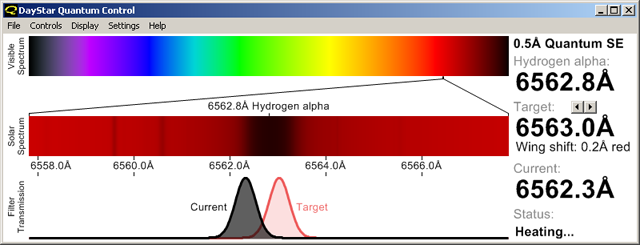 DayStar H-alpha Quantum SE and PE Series Wavelength