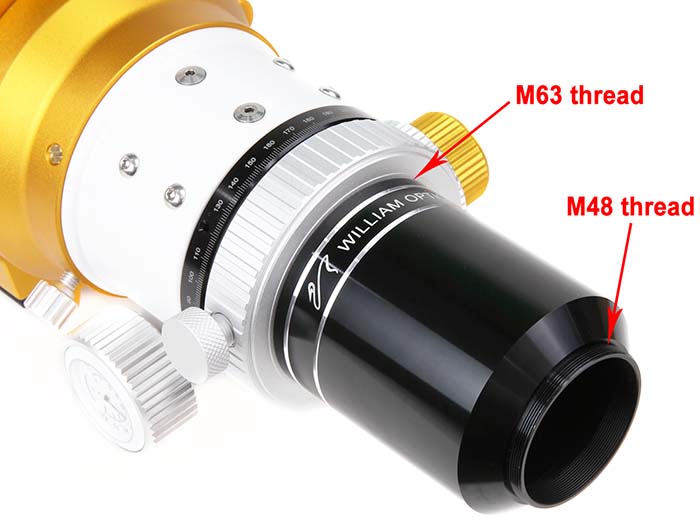 William Optics M63 (Male) to M48 (Male) Photo Adapter Threads