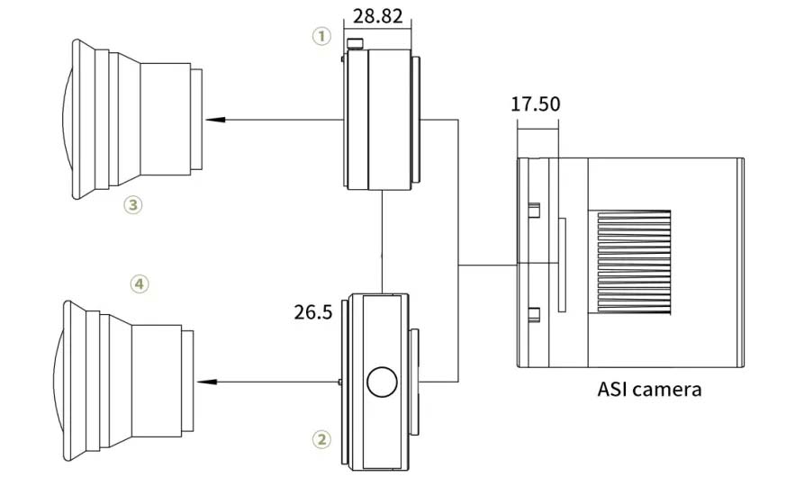 ZWO ASI2400MC Pro Cooled Full Frame Camera Connection Diagram